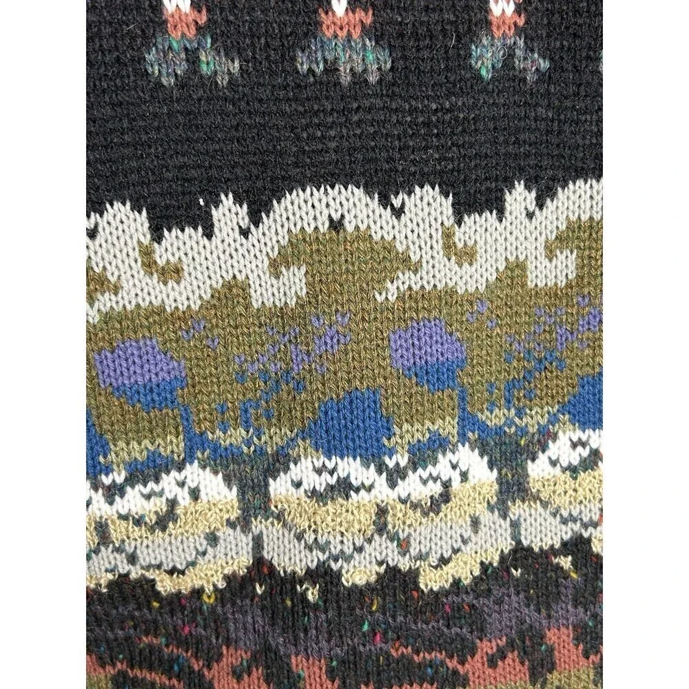The Import Workshop Vintage Floral Black and Tan Sweater Medium